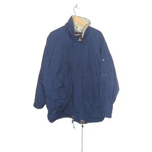 Vintage Mighty Mac Compass Map Design Men's XL Blue Zip Up Jacket